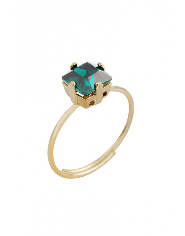 Anillo Swarovski Esmeralda Gold