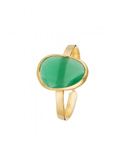 Anillo Ágata Mini Verde Gold