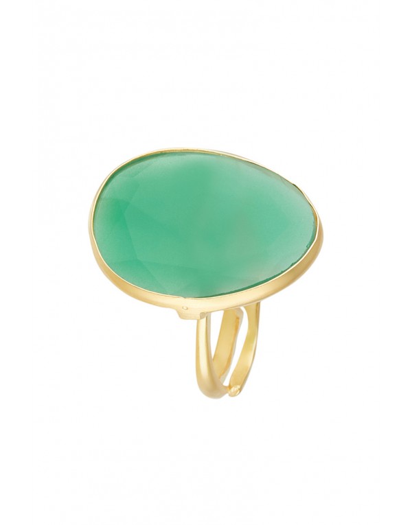 Anillo Ágata Verde Gold