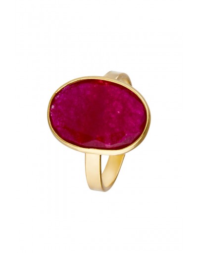 Anillo Óvalo Burgundy Gold