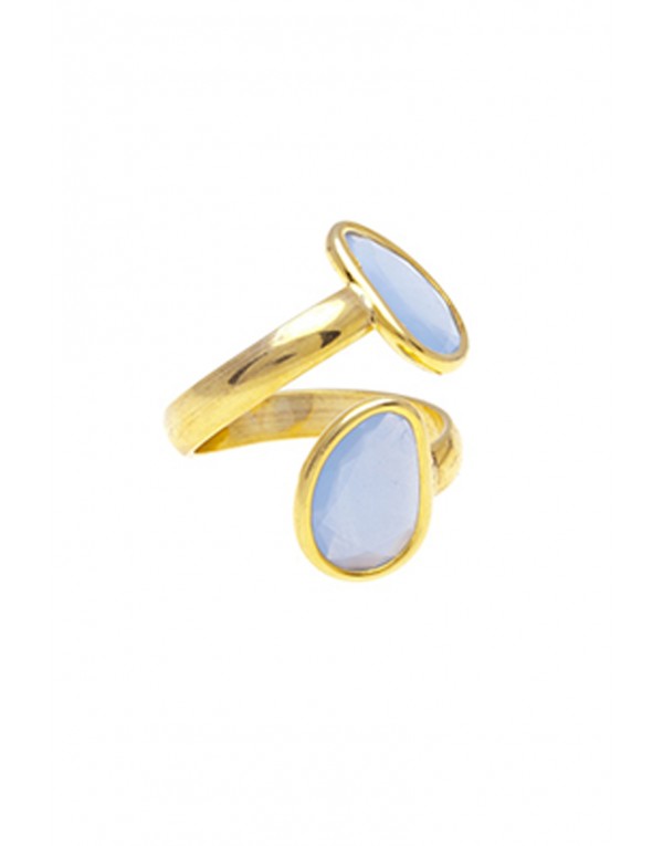 Anillo Ágatas Azul Gold