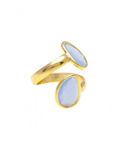 Anillo Ágatas Azul Gold