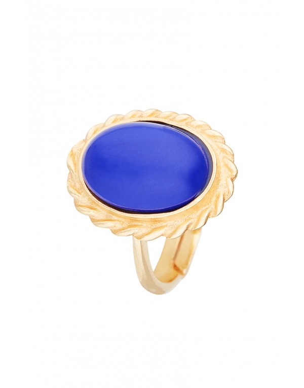 Anillo Óvalo Azul Gold